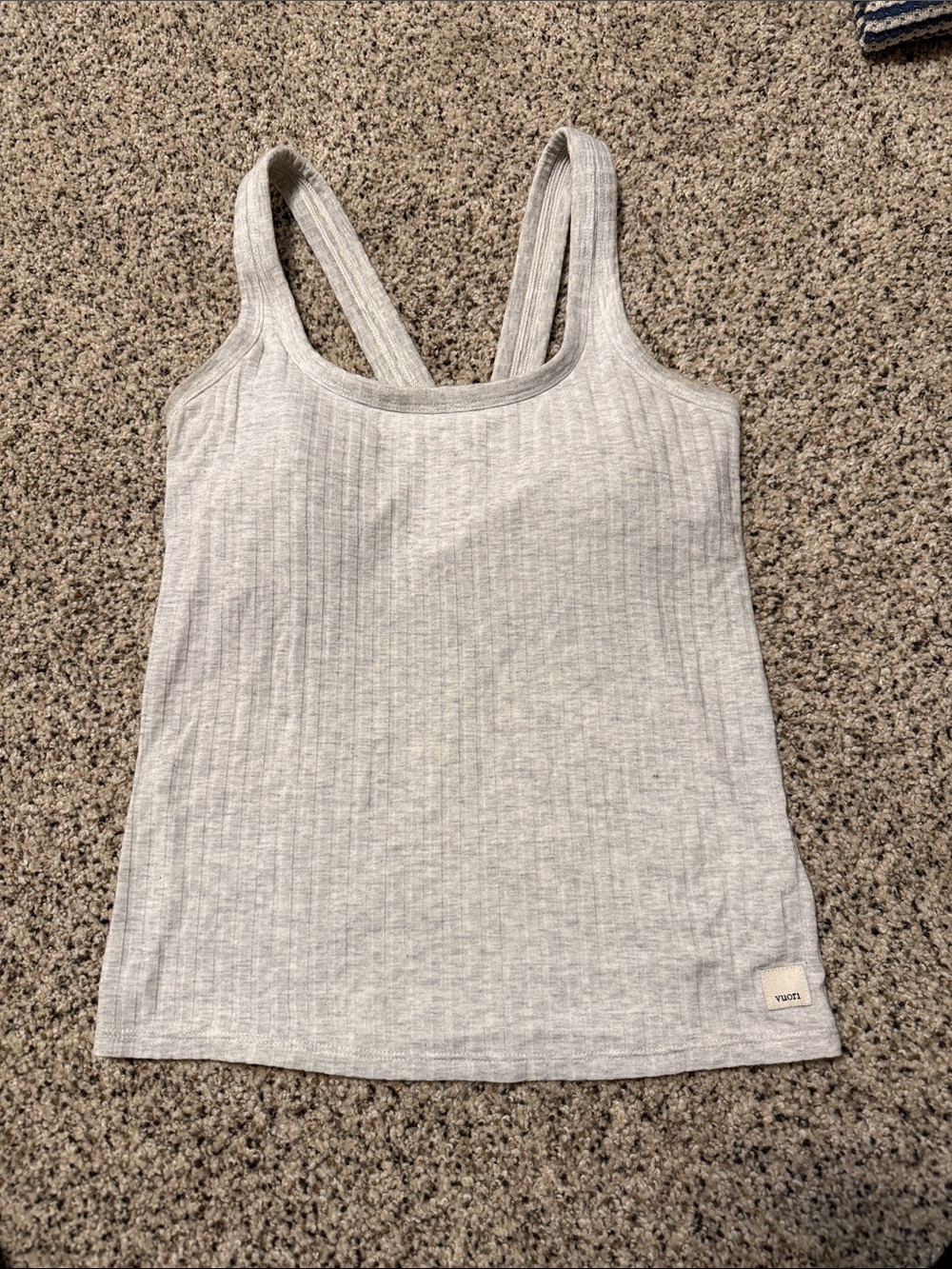 Vuori Light Gray Ribbed Tank Top